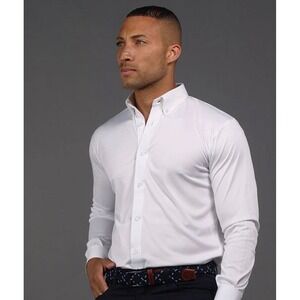 NWT Collars & Co Mens Quatro Flex Dress Button Down Collar Shirt 3XL White